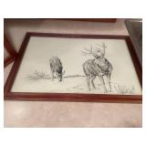 Set of 3 Framed Wildlife Art Prints by Pauline Matthews