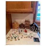 Eclectic Collection of Miniature Figurines and Dollhouse Items