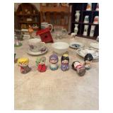 Eclectic Collection of Miniature Figurines and Dollhouse Items