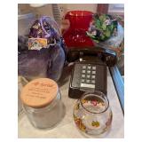 Assorted Household Items: Brita Filter, Potpourri, Vintage Phone