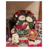 Assorted Christmas Decorations and Mini Tree Ornaments