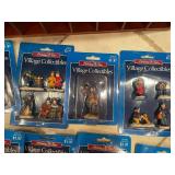 Set of 20+ Holiday Time Village Collectibles Figurines with Display Shelf