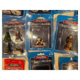 Set of 20+ Holiday Time Village Collectibles Figurines with Display Shelf