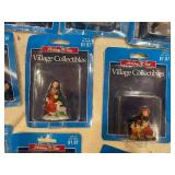 Set of 20+ Holiday Time Village Collectibles Figurines with Display Shelf