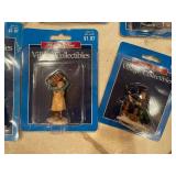 Set of 20+ Holiday Time Village Collectibles Figurines with Display Shelf