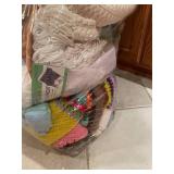 Collection of Crocheted Blankets and Yarn