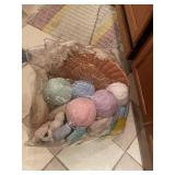 Collection of Crocheted Blankets and Yarn