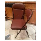 Pair of Brown Metal Folding Chairs