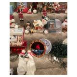 Large Collection of Christmas Decorations Including Snowman Figures and Tree Ornaments