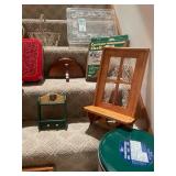 Eclectic Collection of Decorative Items and Non-Working Stereo