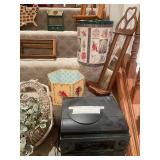 Eclectic Collection of Decorative Items and Non-Working Stereo