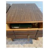 Pair of Vintage Wooden End Tables with Storage