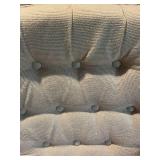 Plush Tufted Beige Armchair Upholstered in Textured Fabric