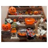 Collection of Halloween Decorations and Harvest Apple Orchard Village Set