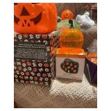 Collection of Halloween Decorations and Harvest Apple Orchard Village Set