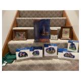Collection of Department 56 Village Accessories and Framed Artworks