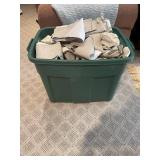 Suede Leather Pieces and Scraps in Storage Bin