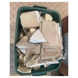 Suede Leather Pieces and Scraps in Storage Bin