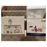 Department 56 Neighborhood Christmas Scene and Village Air Hangar