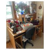 Desk, Chair and a Collection of Home Decor, Art, and Knickknacks