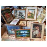 Collection of 10 Assorted Framed Art Pieces