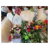 Collection of Artificial Floral Arrangements and Decorations