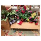 Large Assortment of Artificial Flowers and Holiday Decorations