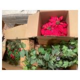 Large Assortment of Artificial Flowers and Holiday Decorations