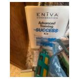 Assorted Household Essentials and Storage Cabinet