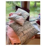 Assorted Home Textiles and Decorative Pillows Collection