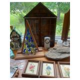 Diverse Collection of Decorative Figurines, Framed Art, and Miscellaneous Household Items