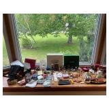 Variety Collection of Decorative Figurines, Crochet Items, and Crafts