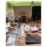 Variety Collection of Decorative Figurines, Crochet Items, and Crafts