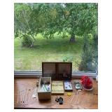 Collection of Glass Stir Sticks, Wine Charms, and Frames