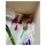 Collection of Glass Stir Sticks, Wine Charms, and Frames