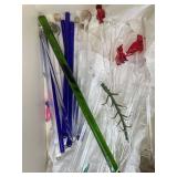 Collection of Glass Stir Sticks, Wine Charms, and Frames