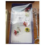 Collection of Glass Stir Sticks, Wine Charms, and Frames