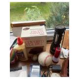 Assorted Collection Including Tools, Office Supplies, and Memorabilia