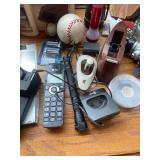 Assorted Collection Including Tools, Office Supplies, and Memorabilia