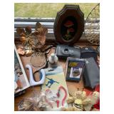 Assortment of Magazines, Quilting Book, Two Personal CD Players, and Assorted Decorative Items