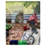 Assortment of Magazines, Quilting Book, Two Personal CD Players, and Assorted Decorative Items