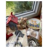 Assortment of Magazines, Quilting Book, Two Personal CD Players, and Assorted Decorative Items