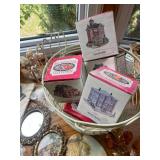 Assortment of Magazines, Quilting Book, Two Personal CD Players, and Assorted Decorative Items