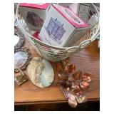 Assortment of Magazines, Quilting Book, Two Personal CD Players, and Assorted Decorative Items