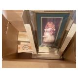 Collection of Vintage Home Interiors & Gifts Decorative Glass Items and Framed Portrait