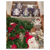 Holiday Decoration Bundle with Crystal Snowflakes and Christmas Garland