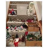 Assorted Christmas Decorations Set with Lighted Reindeer and Plush Figurines