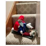 Assorted Christmas Decorations Set with Lighted Reindeer and Plush Figurines