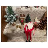 Assorted Christmas Decorations Set with Lighted Reindeer and Plush Figurines