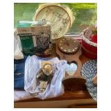 Eclectic Set of Home Decor Items Including Clock, Sandwich Maker, and More